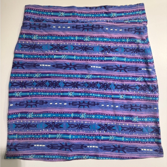 Patterned Purple Mini Skirt - Picture 1 of 2